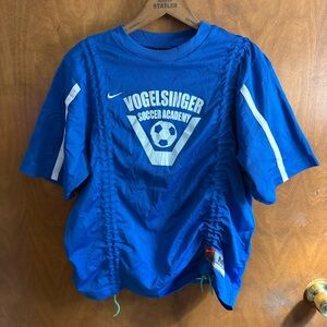 Urban Outfitters Vintage Nike Blue Soccer Scrunchie Jersey Top NWT Reworked Y2K